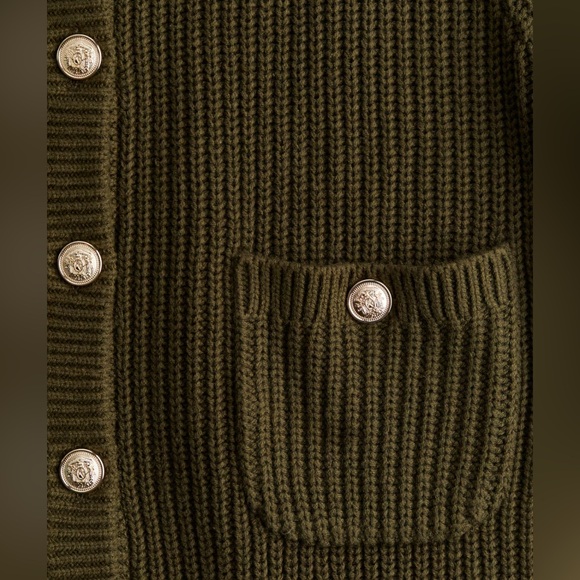H&M Ribbed Knit Cardigan, Size Small, Olive Green - Picture 2 of 2